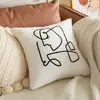 Cojín para Sofá Sala de Estar Estilo Ins Geométrico Simple Tablero de Ajedrez Blanco y Negro Cojín Lujo Ligero Almohada de Doble Cara sin Relleno