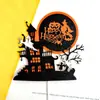 Nueva decoración de pastel de Halloween Castillo murciélago impresión a color tarjeta acrílica para insertar en pastel suministros para fiestas decoración de pastel