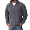 Roupas Masculinas Outono e Inverno Novas Transfronteiriças Moletom com Gola Alta e Pelúcia Interna Meio Zíper Manga Longa Tamanho Grande Moletom Casual Masculino Transfronteiriço
