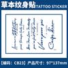 Pegatina de tatuaje de hierbas con diseño de planta de jugo, nombre en inglés, para hombres y mujeres, impermeable, de larga duración, simulación