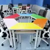 Grupo de Alunos Hexagonal Combinado Mesa de Treinamento Colorida Mesa de Conferência com Encaixe Trapezoidal Coaching Tutoria Mesa Psicológica Inteligente