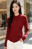 Suéter de punto ajustado con cuello alto irregular para mujer, nuevo estilo otoño/invierno, diseño adelgazante