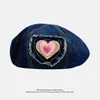 Laço de Amor Japonês Boina de Cowboy Verão Infantil Viagem Versátil Mostra Rosto Pequenas Nuvens Chapéu de Pintor Moda