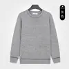 Suéter de malha masculina cor sólida estilo Old Money, gola redonda, outono/inverno, leve, luxuoso, de alta qualidade, quente, blusa de malha casual