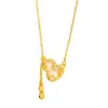 Tienda de Oro Puzuo Collar con Borla de Calabaza Estrella de Diamante Oro Brillante 24K Moda Lujo Ligero Cadena para Clavícula Versátil para Todo Tipo de Ropa Mujeres