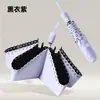 Paraguas automático ultraligero de 6 varillas plegable de tres secciones con protección solar y sombrilla de goma negra para mujer, paraguas de bolsillo portátil tipo lápiz, fabricantes en stock, estampado