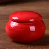 Tarro Cerámico Pequeño con Esmalte de Color Mini Tarro para Bálsamo Té Tarro de Belleza Lápiz Labial Polvos de Fragancia Polvos Medicinales Tarro para Medicamentos Tarro de Almacenamiento Sellado