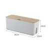 Caja de Almacenamiento Regleta de Tomas Aislamiento de Alimentación de Cables Caja de Almacenamiento Caja de Tomas Caja de Plástico Antifugas Organizador de Cables Pequeño Cuero Negro