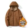 Chaqueta de forro polar de alta calidad para otoño e invierno, cárdigan con capucha de sherpa engrosado, sudadera de forro polar talla grande