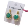 Brillante Lujo Oro Joyería Collar Chapado en Oro de 18K Moda Europea y Americana Precioso Elegante Zirconio Micro-Pavimentado Aretes Ins Set