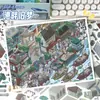 Art Blue 145.0 Adesivos de Paisagem Estilo República da China Cena em Miniatura 3D Adesivos DIY para Diário Adesivos para Alívio do Estresse Decalques