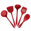 Juego de utensilios de cocina de silicona, espátula, colador de cocina de cinco piezas, cuchara de arroz, sartén antiadherente, espátula de silicona, cuchara para sopa