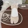 Abertura rasa meias de dedo de verão meias de barco calcanhar silicone antiderrapante algodão fino cor sólida cor clara tabi meias de dois dedos
