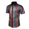 Camisa Formal da Moda Camisa de Botão com Lantejoulas Exportação Transfronteiriça Festa Disco Anos 70 Fantasia Cosplay