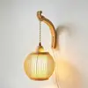 Lámpara de pared de bambú estilo chino para escaleras, salones de té, restaurantes, hoteles, casas de huéspedes, casas de té y mesitas de noche de dormitorio. Linterna de bambú