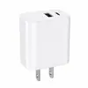 Cargador multi-puerto transfronterizo de 20W estándar de EE. UU., compatible con cargador Apple de carga rápida de 20W, cabezal de carga rápida Apple QC3.0