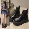 Botines Chelsea Cortos Negros que Aumentan la Altura para Personas Bajitas 2026 Estilo Británico Moda Versátil Slip-on Botas Martin