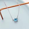 Collar transfronterizo de aguamarina con diamante solitario de circonita plata de ley s925 simple colgante de alta gama collar para mujer cadena para clavícula venta al por mayor