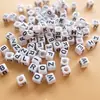 Contas Quadradas de Letras Sorridentes Material para Miçangas Corrente de Celular Ins Contas Joias DIY Acessórios para Pulseira Colar Colorido