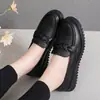 Zapatos de Mujer de Piel de Vaca de Primera Capa, Nuevo Estilo Zapatos Individuales Transpirables de Suela Blanda, Zapatos de Cuero Casual Antideslizantes para Personas de Mediana Edad y Mayores, Zapatos Planos para Mamá