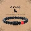 Pulsera de doce constelaciones para hombre retro Joker cuentas negras brillantes cuerda elástica pulsera para hombre y mujer fabricantes Europa y Estados Unidos transfronterizo
