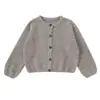 Casaco Suéter Cardigan Tricotado Verde Solto Curto Gola Redonda para Mulheres Outono e Inverno Estilo Coreano Estilo Preguiçoso Design Grosso Top