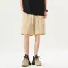 Shorts Esportivos Casuais Largos de Verão Masculino, Calças de Cinco Pontos de Marca da Moda Tendência, Calças de Cor Sólida, Calças de Praia Respiráveis que Absorvem o Suor