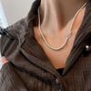Collar Minimalista de Moda Plateado con Cierre de Pinza, Cadena para Suéter para Mujer, Estilo a Juego para Pareja, Apilable