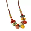 Collar de Cuentas Cerámicas Coloridas Estilo Étnico para Mujer 2026 Nuevo Verano Estilo Vacaciones Playa Accesorio Cadena Larga para Clavícula