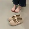 Zapatos Mary Jane de Tejido Mate Vintage sin Cordones para Aumentar la Altura 4cm, Estilo Birkenstock, para Mujeres Menudas