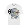 Saint Vintage Streetwear Americano Camiseta Holgada Vtg de Manga Corta para Hombre Camiseta Estampada Letra Retrato Camiseta Street
