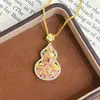 Novo Colar de Cabacinha Esmaltada do Xiaohongshu para Mulheres, Estilo Vintage de Luxo Leve, Pingente Pintado de Alta Qualidade, Corrente Versátil para Clavícula