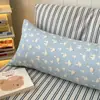 Almofada longa de algodão fresco com estampa de desenho animado para dormir, almofada longa para prender as pernas de quem dorme de lado