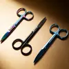 Tijeras de Belleza de Cabeza Redonda, Tijeras para Recortar Cejas, Tijeras para Vello Nasal, Tijeras para Párpados, Tijeras de Maquillaje