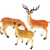 Família de Veados 1,3m Veado de Pescoço Torto Forma de Animal Lâmpada de Paisagem Veado Luminoso de Fibra de Vidro Artesanato de Resina