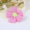 Estilo Coreano Infantil Outono e Inverno Novo Xadrez Flor de Algodão Formato Acessórios Menina Bebê Tecido Flor Acessórios Feitos à Mão