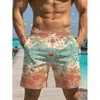 Pantalones Cortos de Playa Transpirables de Corte Recto y Holgado con Estampado Digital 3D para Hombre, para Uso en Exteriores, Transfronterizos
