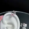 Moda Rosa Dulce Amor Lazo Hueso de Oreja Uña Nicho Simple Tornillo Oso Lindo Donut Pendientes