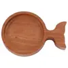 Madera de Acacia Estilo Ins Plato para Salsa Condimento Plato para Vinagre Condimento Plato Doméstico para Salsa Plato para Snacks de Dibujos Animados Base Aislante de Madera