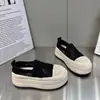 2026 Sapatos de Pescador com Solado Grosso Tênis Plataforma Feminino Slip-on Respirável para os Pés Verão Novo Estilo Sapatos Confortáveis Flats Tecido de Malha Item Quente