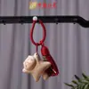 Ciprés Rojo Madera de Haya Talla Gatito Juguetón Colgante de Llave Mochila de Pareja Yiming Xianyuan Colgante Decorativo