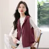 Chaleco Fino Corto con Capucha para Mujer, Ropa Exterior Casual Versátil de Primavera y Otoño, Chaleco Casual Estilo Japonés y Coreano