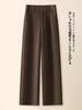 Calça Feminina 2026 Novo Estilo Acetato Lã Calças Femininas Outono e Inverno Grossa Cintura Alta Fluida Terno Calças de Pernas Largas Calças Casuais Retas
