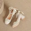 Tacones Altos de Tacón Grueso Estilo Francés para Mujer 2026 Nuevo Estilo de Hada Zapatos Planos Suaves para Dama de Honor Zapatos Retro Mary Jane