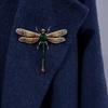 Nuevo Broche de Libélula Grande Creativo Europeo y Americano, Pin de Insecto de Jade Imitación Moderno y Simple, Accesorios de Ramillete para Abrigo Exagerado para Mujer