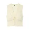 Verão 2026 Novo Estilo Europeu e Americano Camisa Bordada Transparente Gola V Sem Mangas Blusa Cardigã Cor Sólida Moda Simples