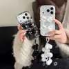 Diseño de lazo tridimensional de encaje, adecuado para funda de teléfono Apple 18 Pro Max, estilo cadena iPhone 17, diseño simple, para niñas