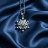 Colar de Zircônia com Floco de Neve Microincrustado para Mulheres, Cobre Banhado a Ouro, Não Desbota, Estilo Europeu e Americano, Pingente Moderno, Ajustável, Item Quente Transfronteiriço