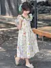 Vestido de tirantes floral dulce para niña 2026 Nuevo estilo Vestido de princesa Vestido largo de verano Vestido de vacaciones en la playa para niños