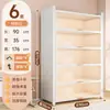 Armário de Armazenamento de Aço Prateleira de Armazenamento Doméstico Estante de Livros para Quarto Armário de Armazenamento Multi-Camadas de Piso para Varanda com Porta Armário de Armazenamento para Sala de Estar